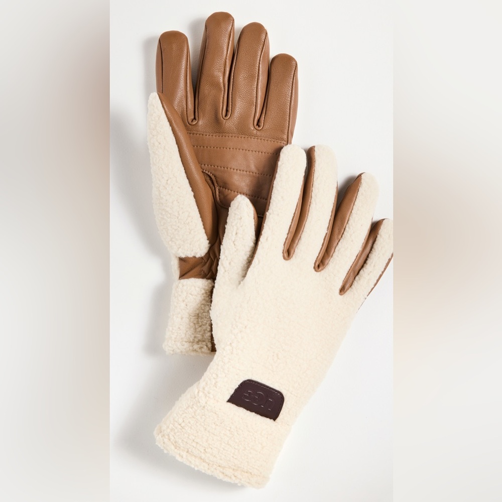 UGG Men's Sherpa Tan and Cream Gloves size XL